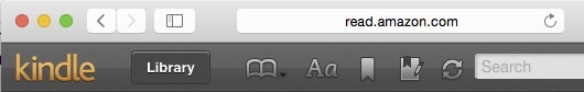 Kindle Cloud menu bar partial